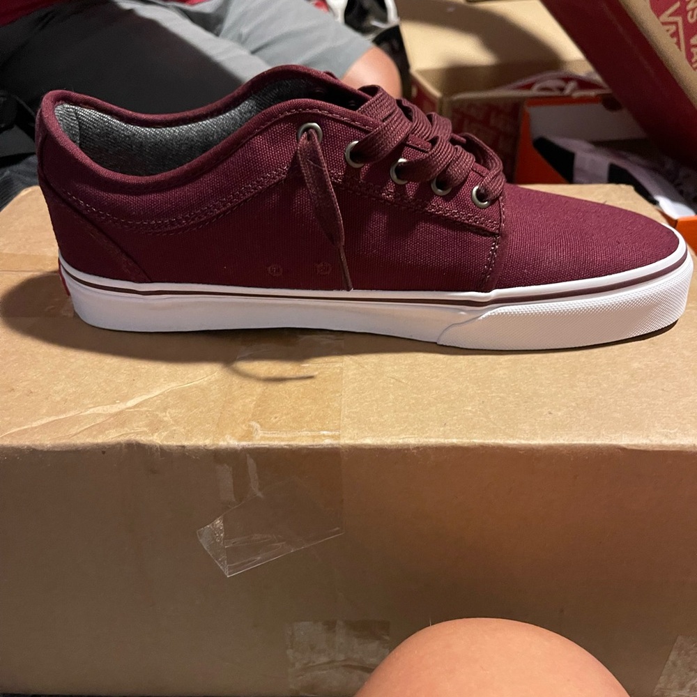 Burgundy Canvas Sneakers with White Sole Vans